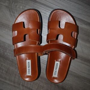 Steve Madden Mayven Sandals | Camel Leather | SIZE 6